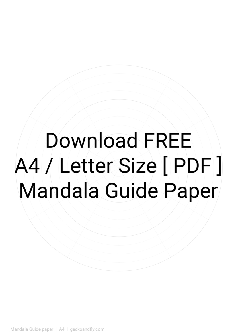 Printable Mandala Guide Paper Template in A4 and Letter size